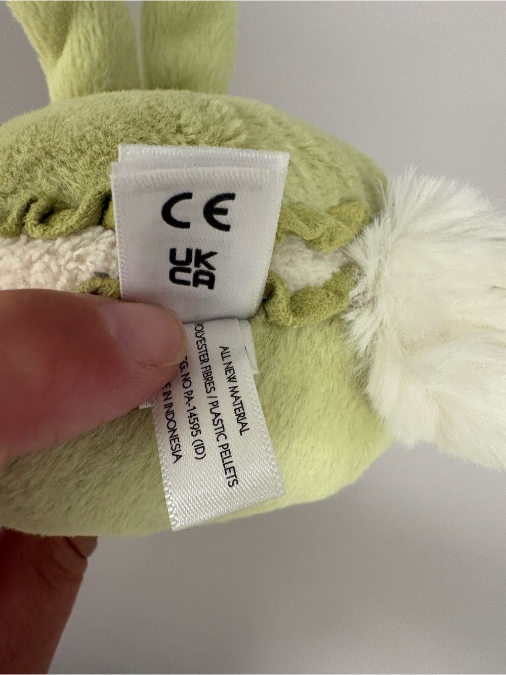 Retired Jellycat Dainty Desert Green Bunny Macaroon Plush with Ruffle - Picture 4 of 4